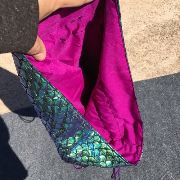 Handmade Iridescent Mermaid Drawstring Bag - Picture 6 of 10